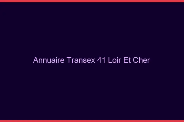 Annuaire Transex 41 Loir Et Cher