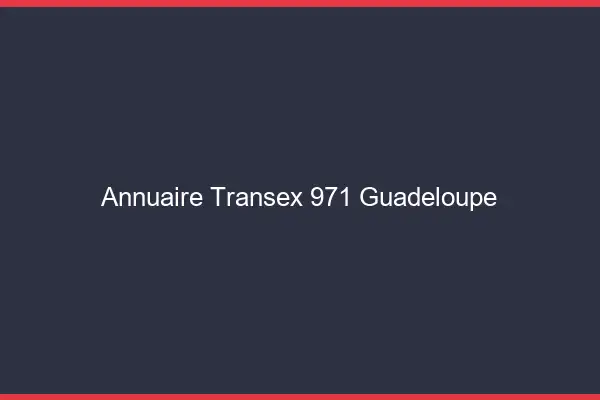 Annuaire Transex 971 Guadeloupe