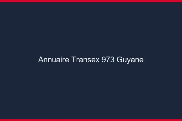 Annuaire Transex 973 Guyane