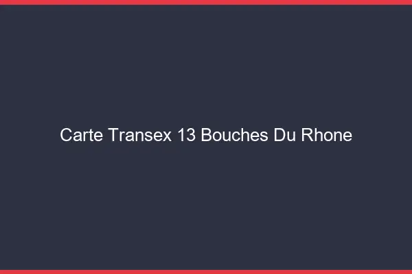 Carte Transex 13 Bouches Du Rhone