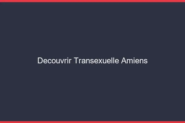 Découvrir Transexuelle Amiens