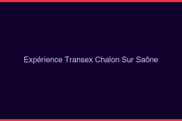 Expérience Transex Chalon-sur-Saône