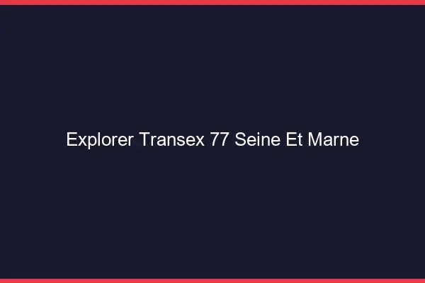 Explorer Transex 77 Seine Et Marne