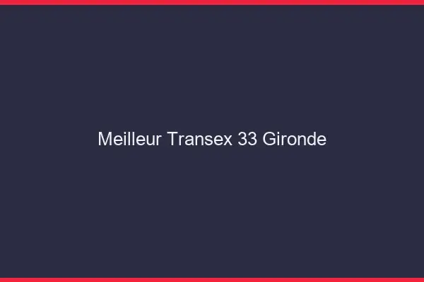 Meilleur Transex 33 Gironde
