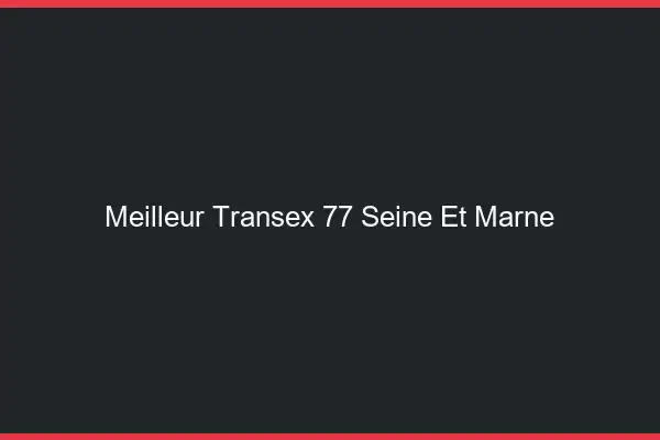 Meilleur Transex 77 Seine Et Marne