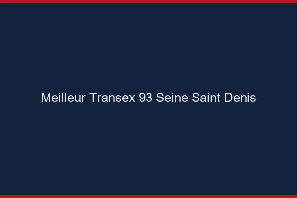 Meilleur Transex 93 Seine Saint Denis