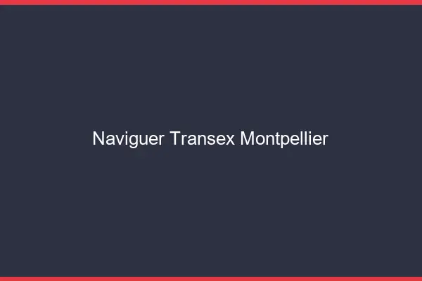 Naviguer Transex Montpellier