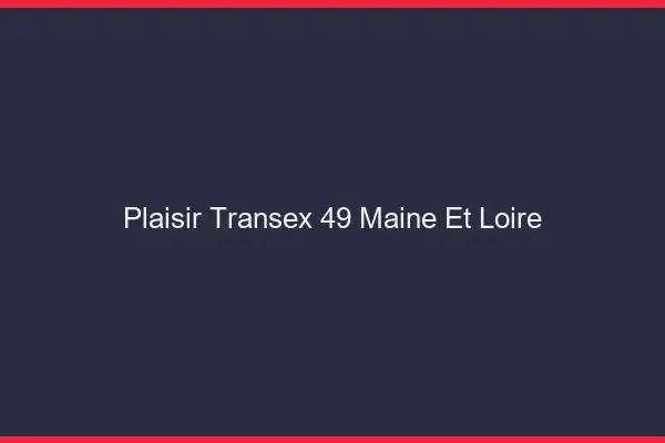 Plaisir Transex 49 Maine Et Loire