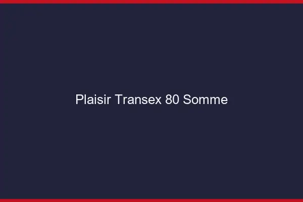 Plaisir Transex 80 Somme