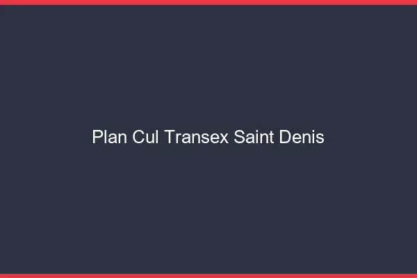 Plan Cul Transex Saint-Denis