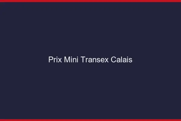Prix Mini Transex Calais