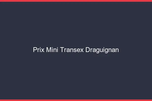 Prix Mini Transex Draguignan