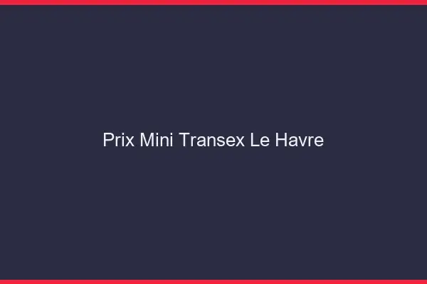 Prix Mini Transex Le Havre