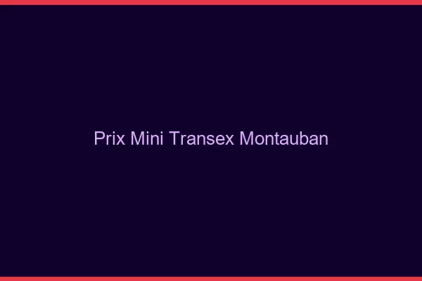 Prix Mini Transex Montauban