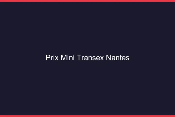 Prix Mini Transex Nantes