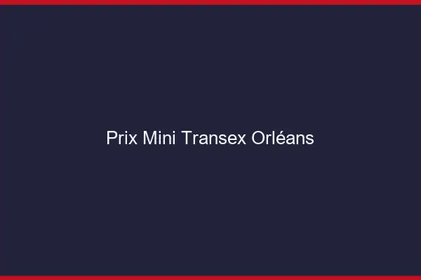 Prix Mini Transex Orléans
