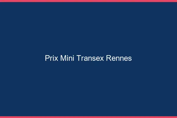 Prix Mini Transex Rennes