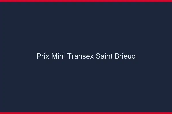 Prix Mini Transex Saint-Brieuc