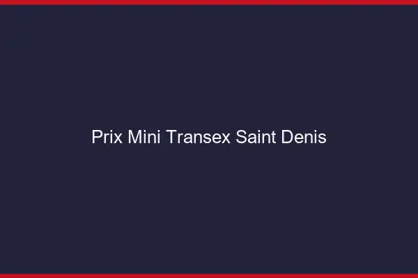 Prix Mini Transex Saint-Denis