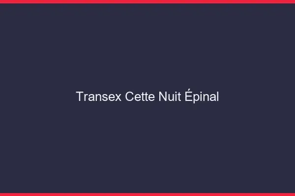 Transex Cette Nuit Épinal