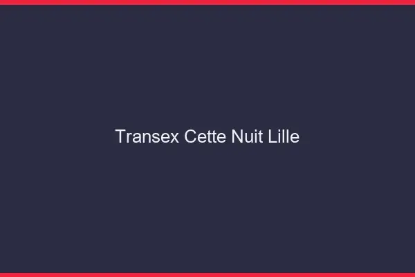 Transex Cette Nuit Lille