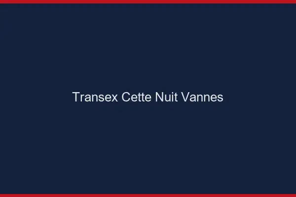 Transex Cette Nuit Vannes