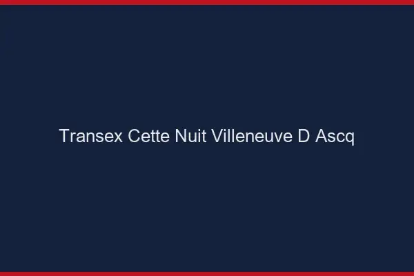 Transex Cette Nuit Villeneuve-d'Ascq