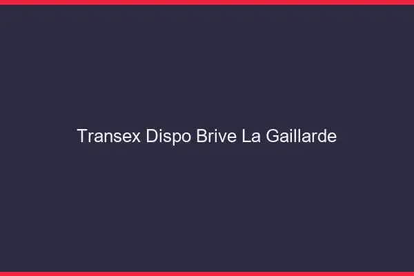 Transex Dispo Brive-la-Gaillarde