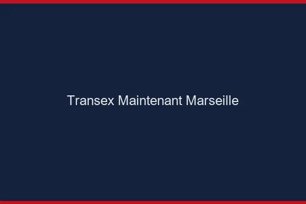 Transex Maintenant Marseille