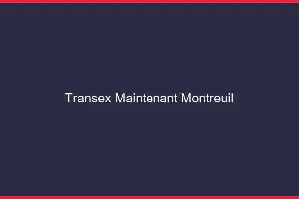 Transex Maintenant Montreuil