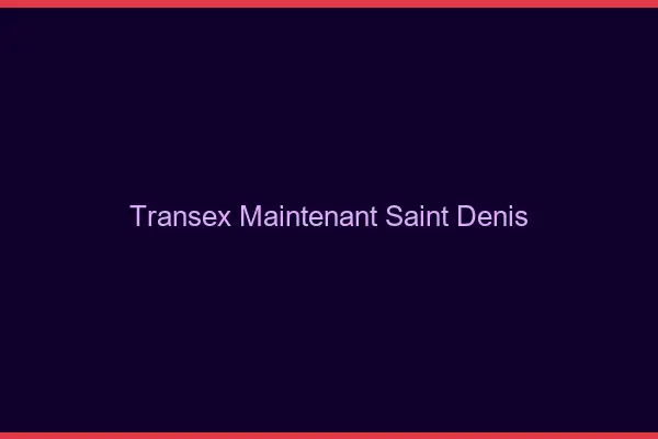 Transex Maintenant Saint-Denis