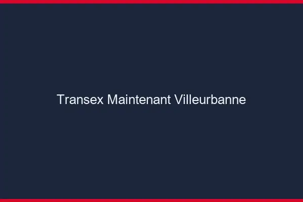 Transex Maintenant Villeurbanne