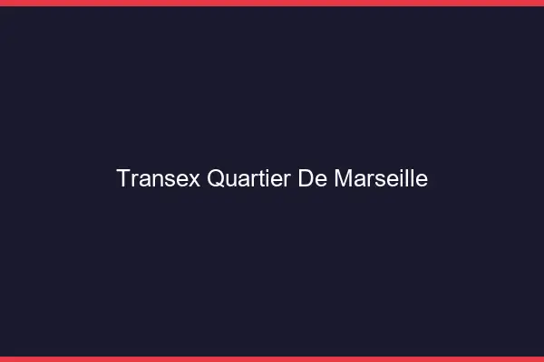Transex Quartier de Marseille
