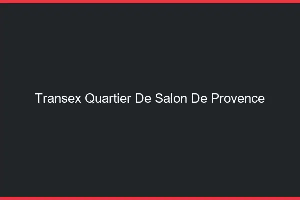 Transex Quartier de Salon-de-Provence