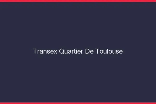 Transex Quartier de Toulouse