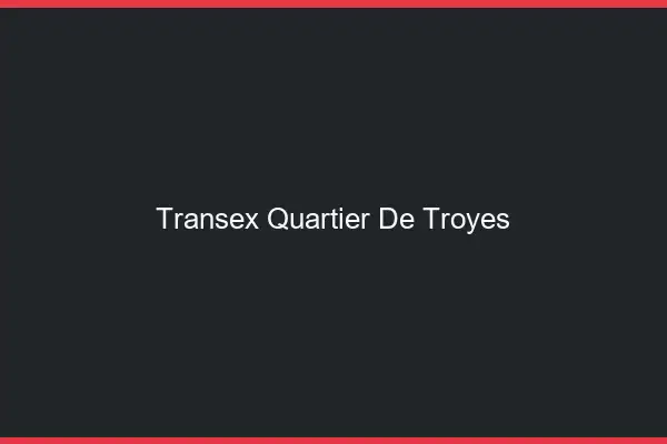 Transex Quartier de Troyes