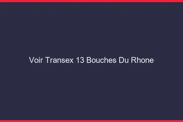 Voir Transex 13 Bouches Du Rhone