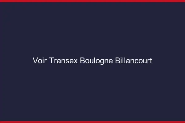 Voir Transex Boulogne-Billancourt