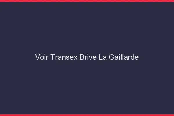 Voir Transex Brive-la-Gaillarde
